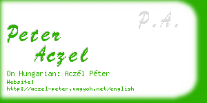 peter aczel business card